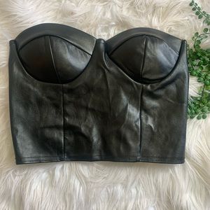 Leather crop top